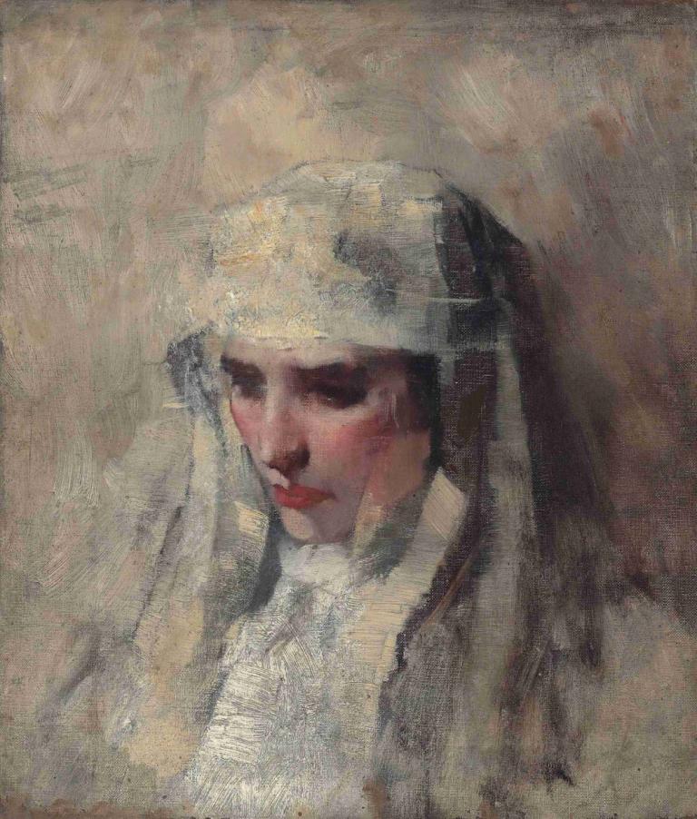 Study for ‘Madonna and Child’,Studie till "Madonna och barn,James Jebusa Shannon,Oljemålning,Oljemålning