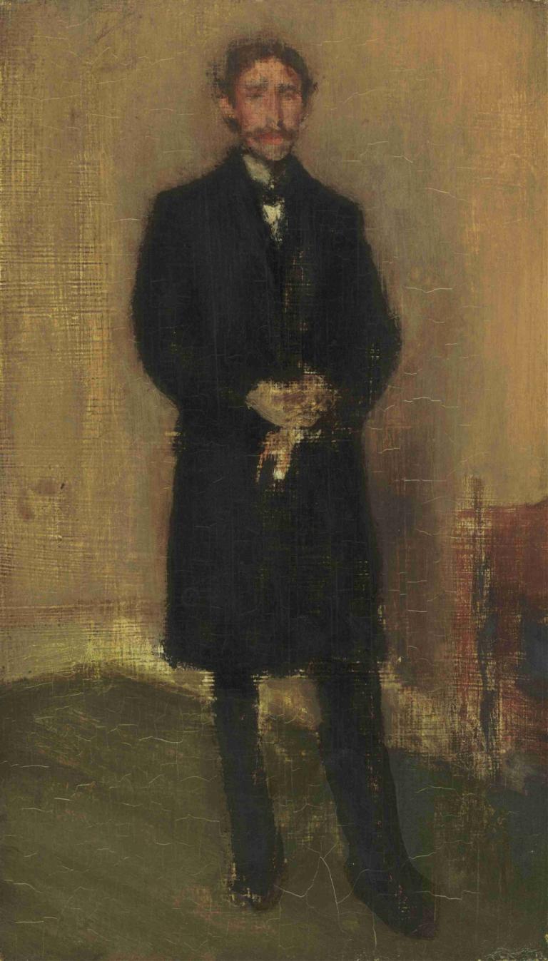 Alexander Arnold Hannay,James McNeill Whistler,Oil Painting,Oil Painting, 1boy, male focus, solo, facial hair