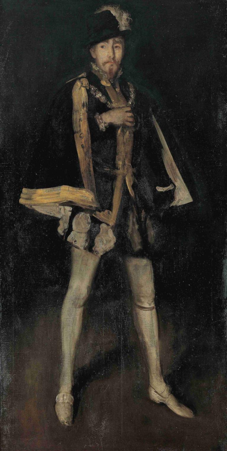 Arrangement in Black, No. 3, Sir Henry Irving as Philip II of Spain,James McNeill Whistler,Oil Painting