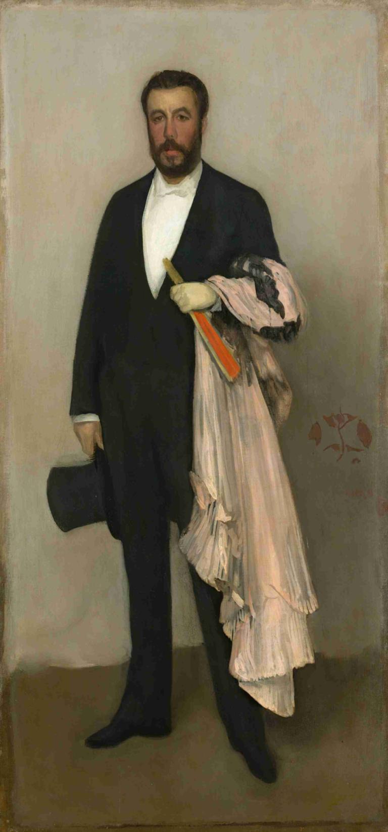 Arrangement in Flesh Colour and Black; Portrait of Theodore Duret,James McNeill Whistler,Oil Painting