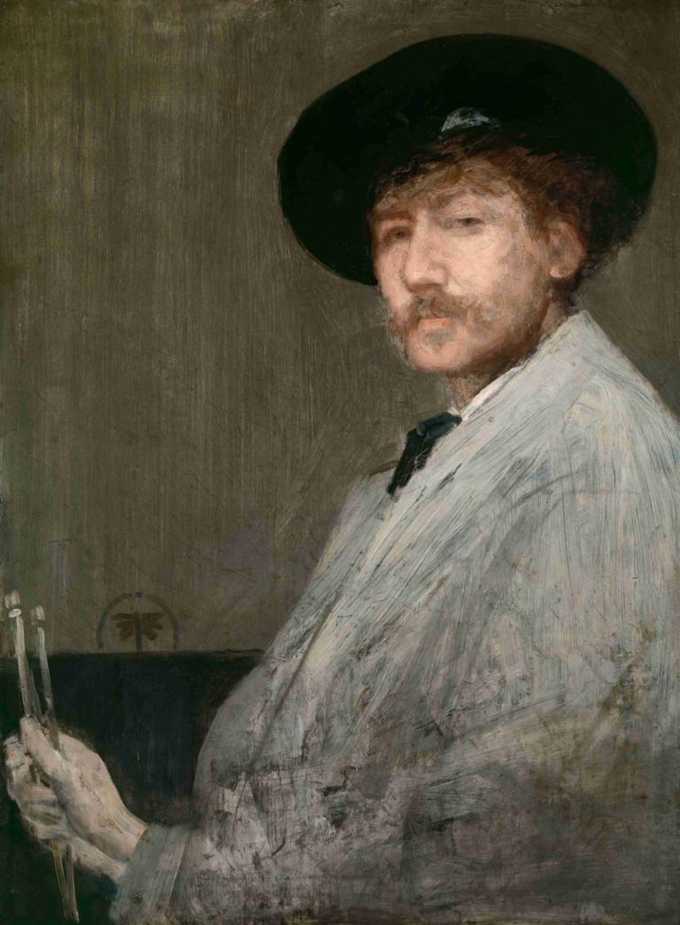 Arrangement in Gray, Portrait of the Painter,Uspořádání v šedé, portrét malíře,James McNeill Whistler