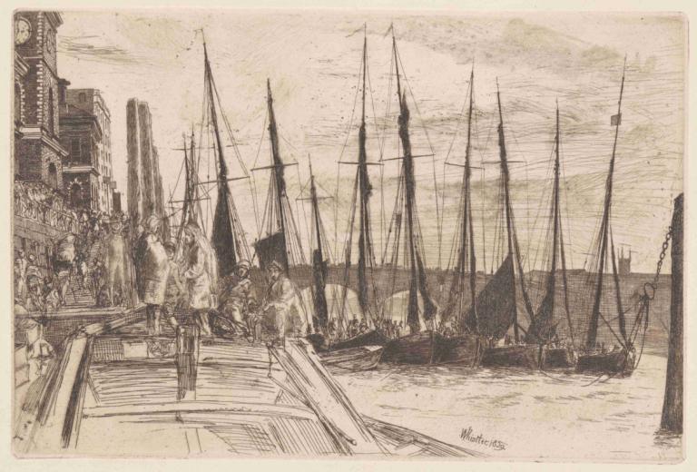 Billingsgate,James McNeill Whistler,Gravure sur cuivre,Gravure sur cuivre, monochrome, en plein air