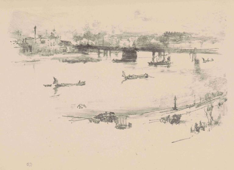 Charing Cross Railway Bridge,차링 크로스 철도 다리,James McNeill Whistler,제임스 맥닐 휘슬러,컬러 스케치,컬러 스케치, 단색화, 전통 미디어, 선박