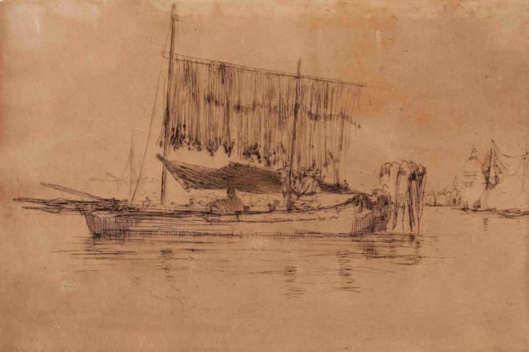 Fishing Boat,Bateau de pêche,James McNeill Whistler,Gravure sur cuivre,Gravure sur cuivre, motomarine, bateau