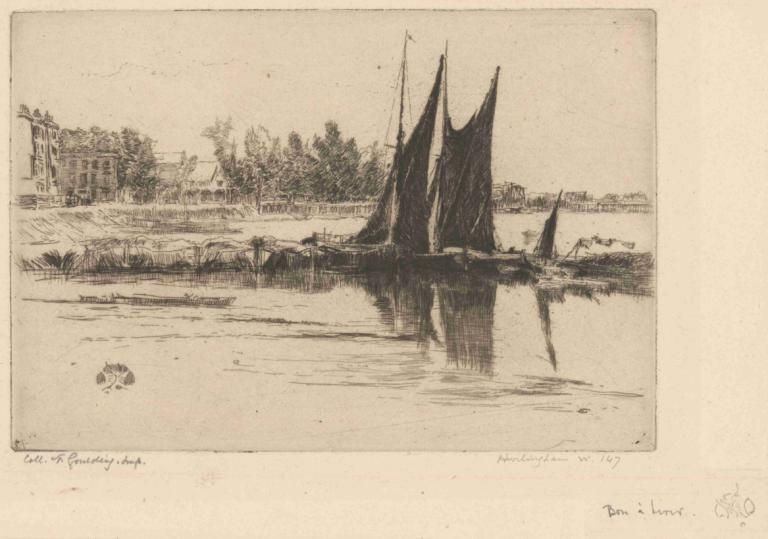 Hurlingham,James McNeill Whistler,Grabado en placa de cobre,Grabado en placa de cobre, no humanos, monocromo