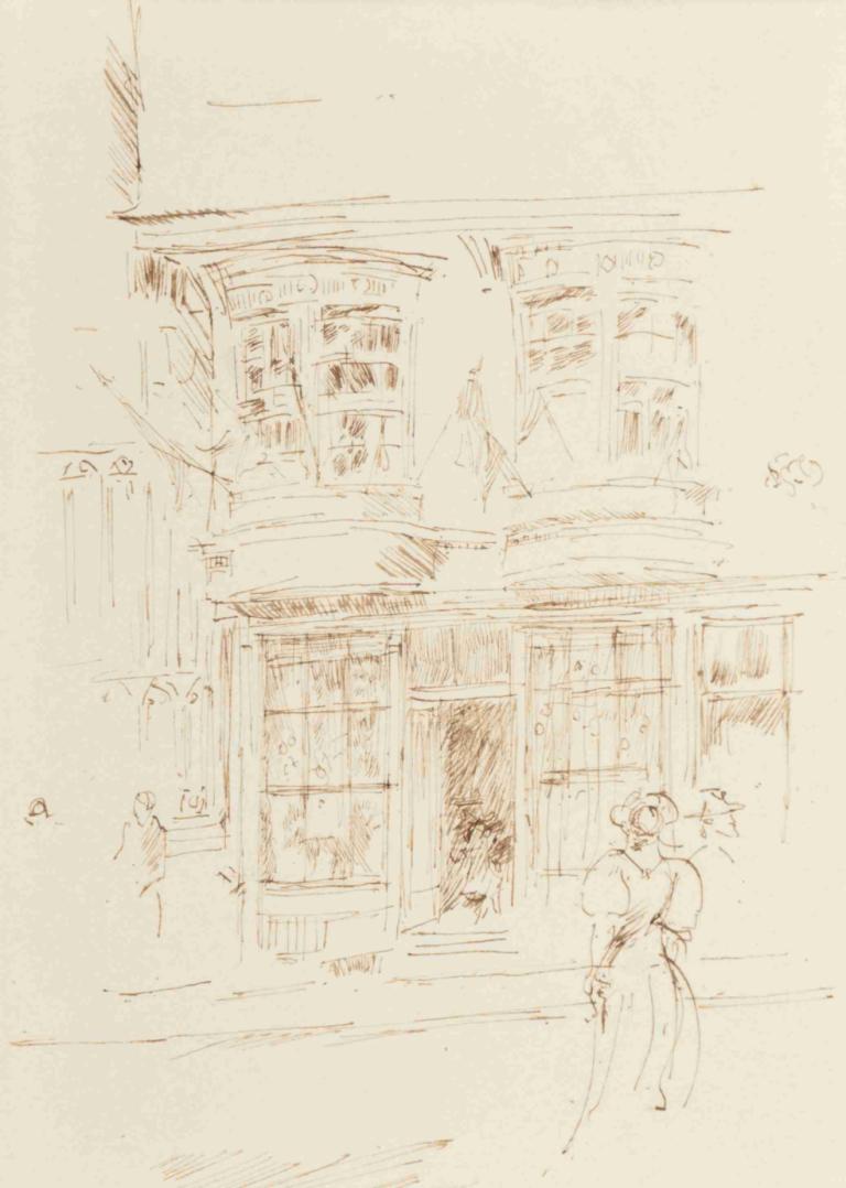 In Cathedral Close, Canterbury,En Cathedral Close, Canterbury,James McNeill Whistler,Bosquejo,Bosquejo