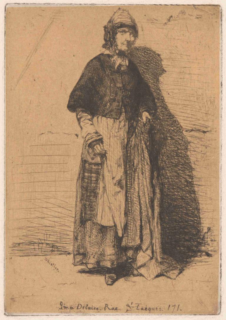 La Mere Gerard,James McNeill Whistler,Kupferstich,Kupferstich, 1Junge, einfarbig, männlicher Fokus, Solo