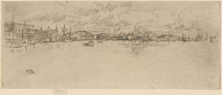 Long Venice,Veneția lungă,James McNeill Whistler,Gravura din cupru,Gravura din cupru, nici oameni, monocrom