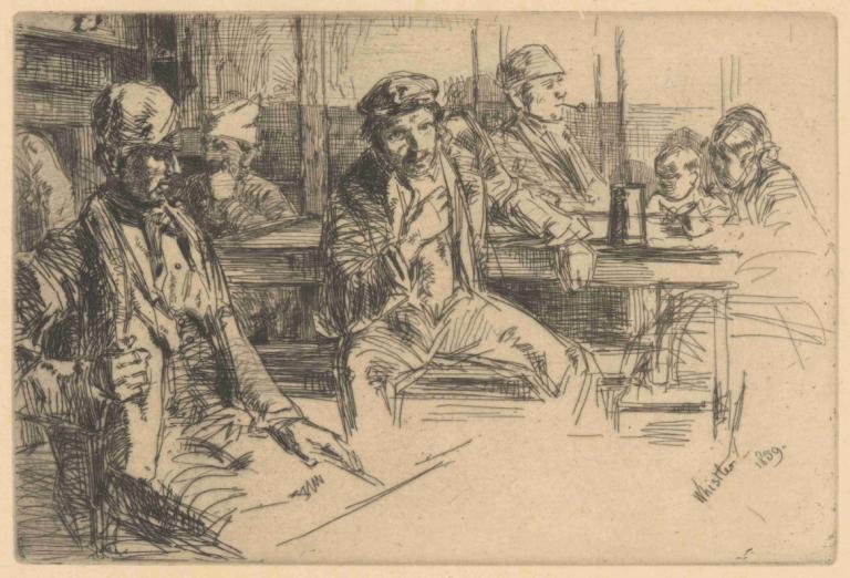 Longshoremen,Portughezi,James McNeill Whistler,Gravura din cupru,Gravura din cupru, mai multi baieti