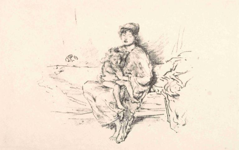 Mother and Child, No. 2,Mama și copilul, nr. 2,James McNeill Whistler,Schiță,Schiță, monocrom, stând, 1 fata