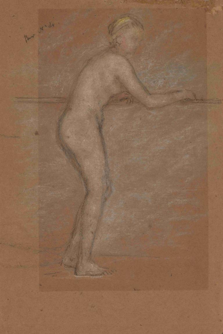 Nude Leaning on a Rail (recto),Nudo appoggiato a una ringhiera (recto),James McNeill Whistler,Schizzo,Schizzo