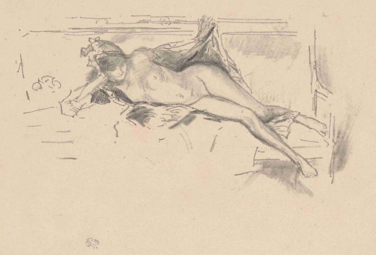 Nude Model Reclining,Modelul nud se întinde,James McNeill Whistler,Gravura din cupru,Gravura din cupru