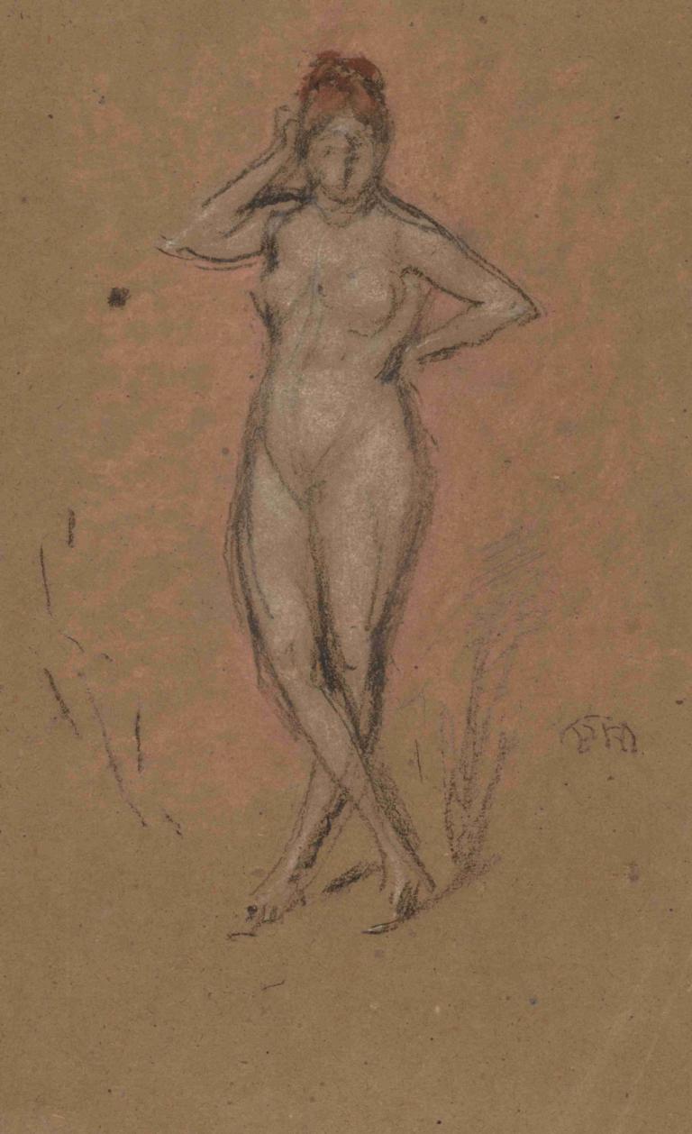 Nude Standing with Legs Crossed,Nude în picioare cu picioarele încrucișate,James McNeill Whistler,Schiță