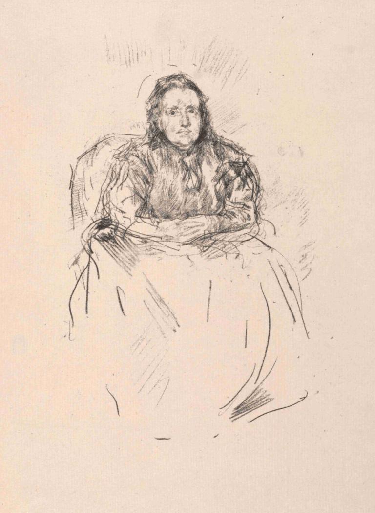 Portrait Study - Mrs. Phillip,Studiu de portret - Doamna Phillip,James McNeill Whistler,Schiță,Schiță