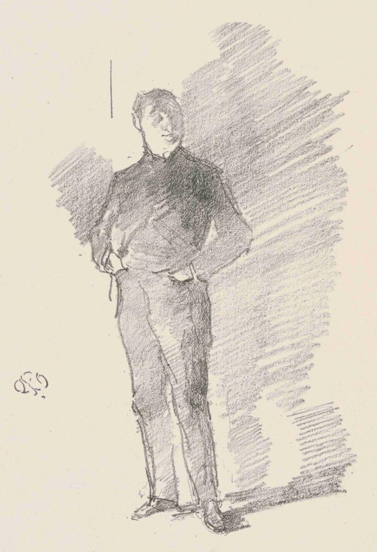 Portrait of Thomas Way no. 2,Portretul lui Thomas Way nr. 2,James McNeill Whistler,Schiță,Schiță, 1 băiat