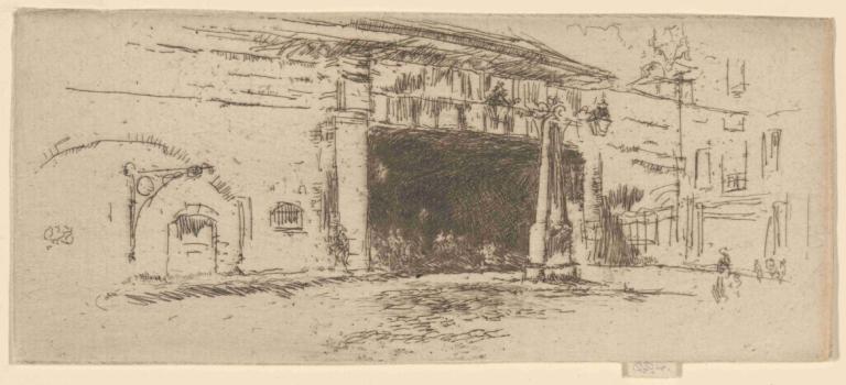 Railway Arch,Arcul de cale ferată,James McNeill Whistler,Gravura din cupru,Gravura din cupru, monocrom