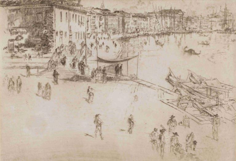 Riva, No. 2,Riva, nr. 2,James McNeill Whistler,Gravura din cupru,Gravura din cupru, monocrom, schiță