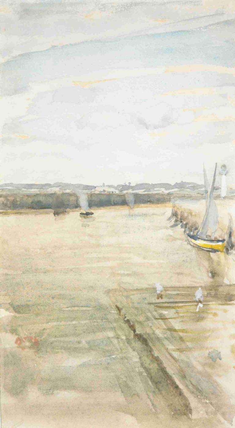 Scene on the Mersey,Pemandangan di Mersey,James McNeill Whistler,Lukisan cat minyak,Lukisan cat minyak