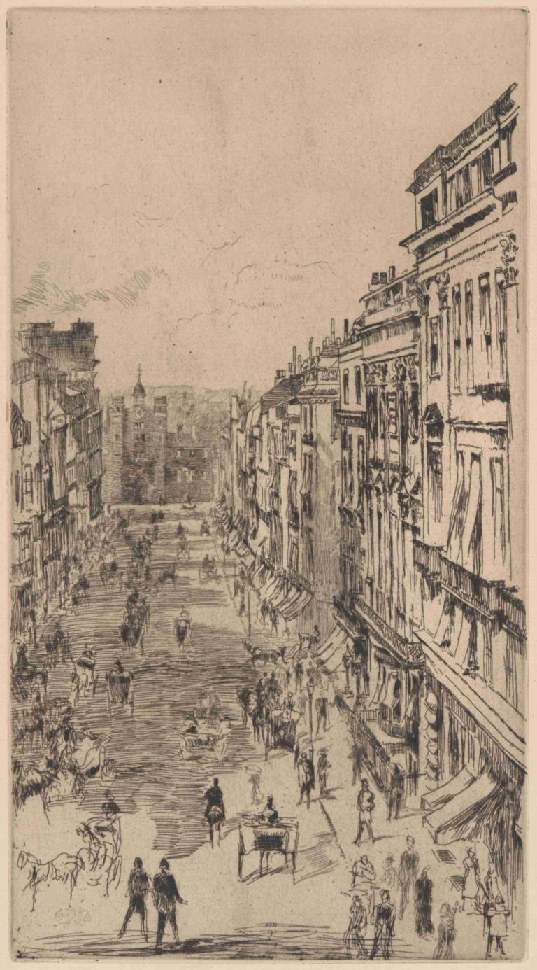 St. James Street, London,St James Street, London,James McNeill Whistler,Pengetsaan Pelat Tembaga