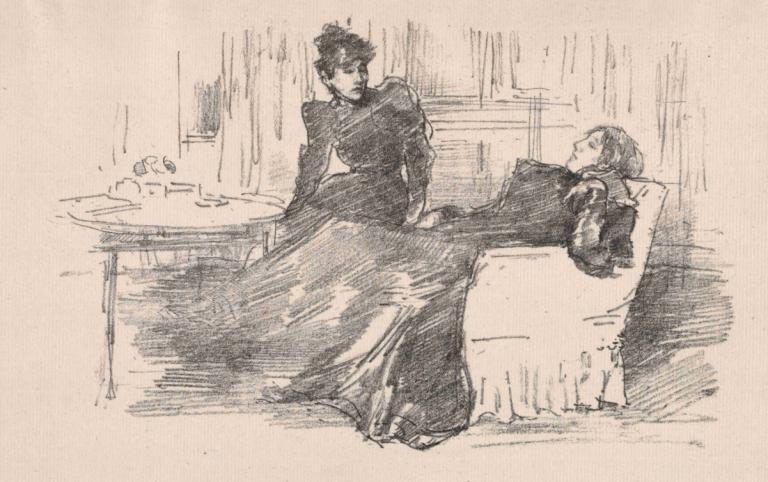 The Sisters,James McNeill Whistler,Copperplate Etching,Copperplate Etching, gakuran, school uniform, 2boys