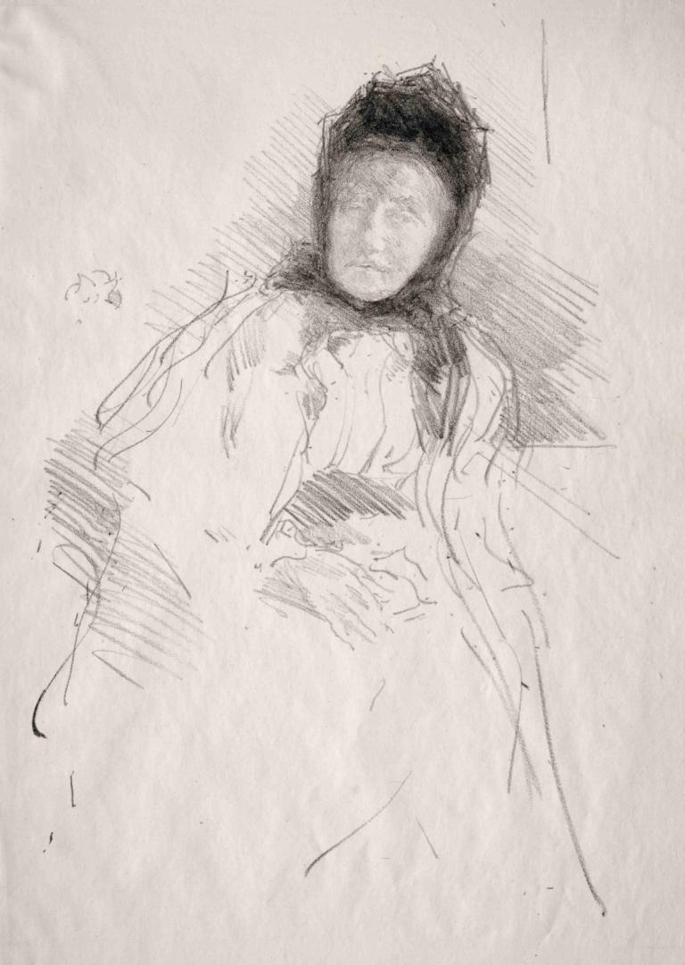 Unfinished Sketch of Lady Haden,レディ・ヘイデンの未完成スケッチ,James McNeill Whistler,ジェームズ・マクニール・ホイッスラー,銅版エッチング,銅版エッチング