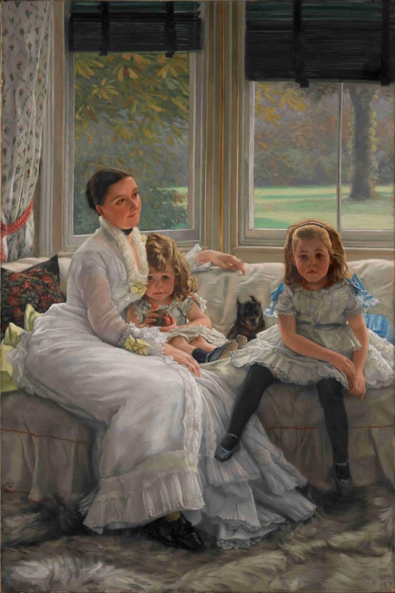 Portrait Of Mrs Catherine Smith Gill And Two Of Her Children,James Tissot,Oil Painting,Oil Painting