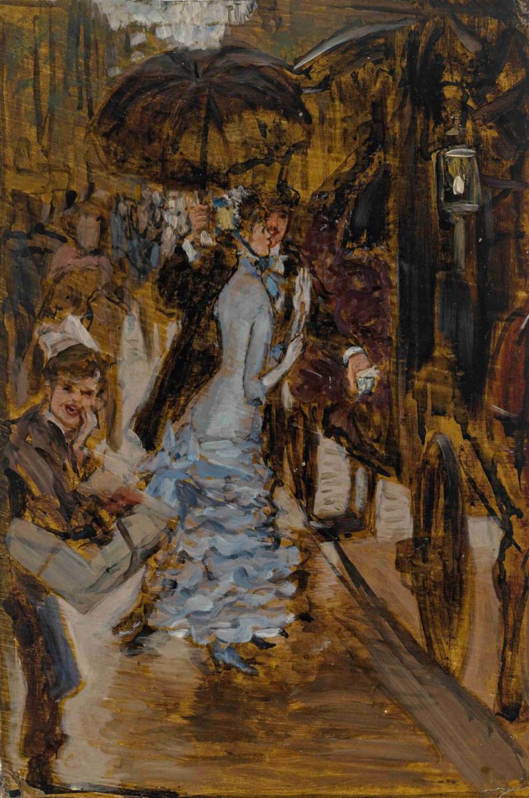 Sketch For La Damoiselle D’Honneur,Skiss för La Damoiselle D'Honneur,James Tissot,Oljemålning,Oljemålning