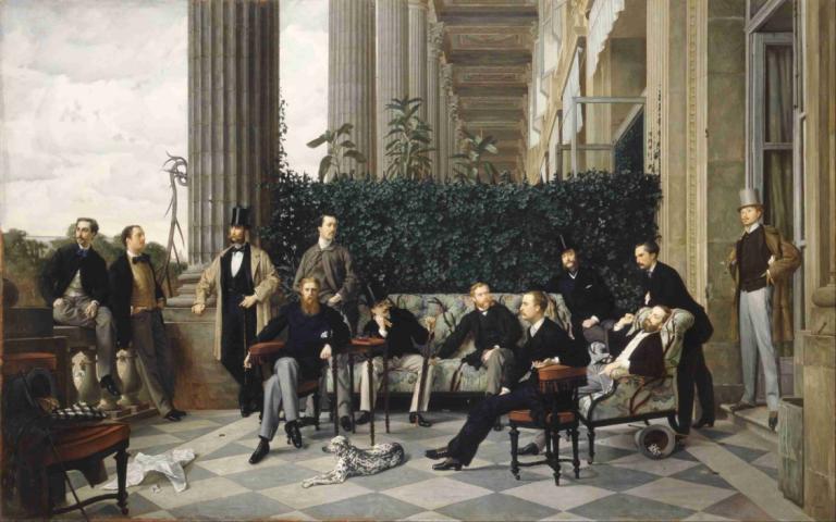 The Circle Of The Rue Royale,Cirklen af ​​Rue Royale,James Tissot,Oliemaleri,Oliemaleri, flere drenge