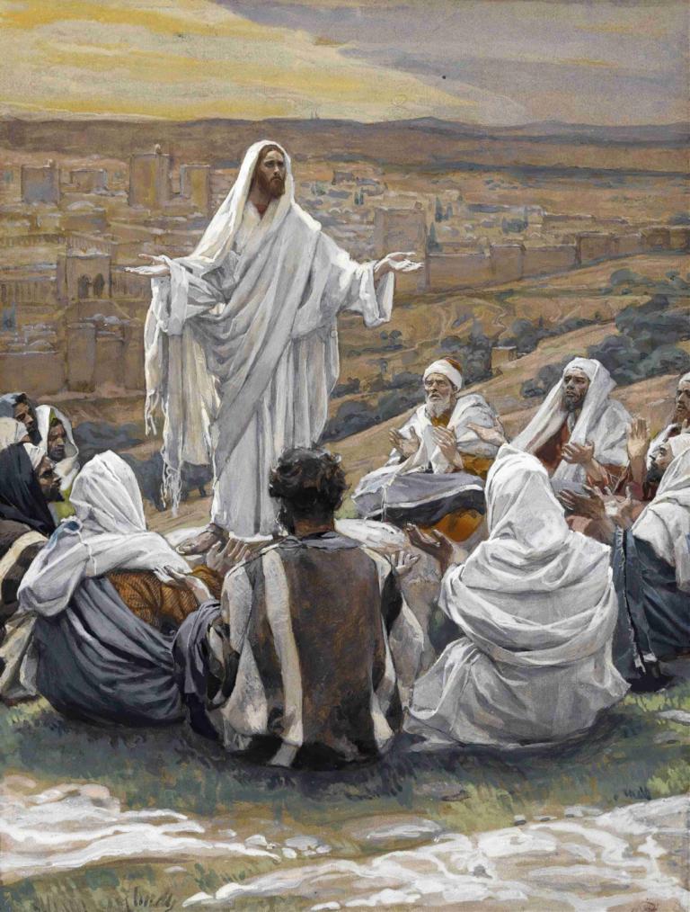 The Lord's Prayer,Herrens bön,James Tissot,Oljemålning,Oljemålning, konstparodi, flera pojkar, Sammanträde