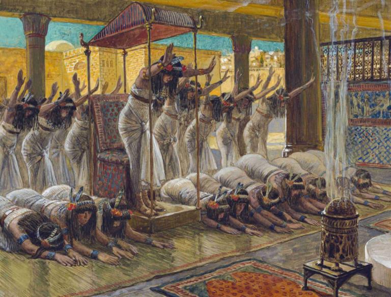 The Queen of Sheba Visits Solomon,Regina din Saba îl vizitează pe Solomon,James Tissot,Pictura in ulei