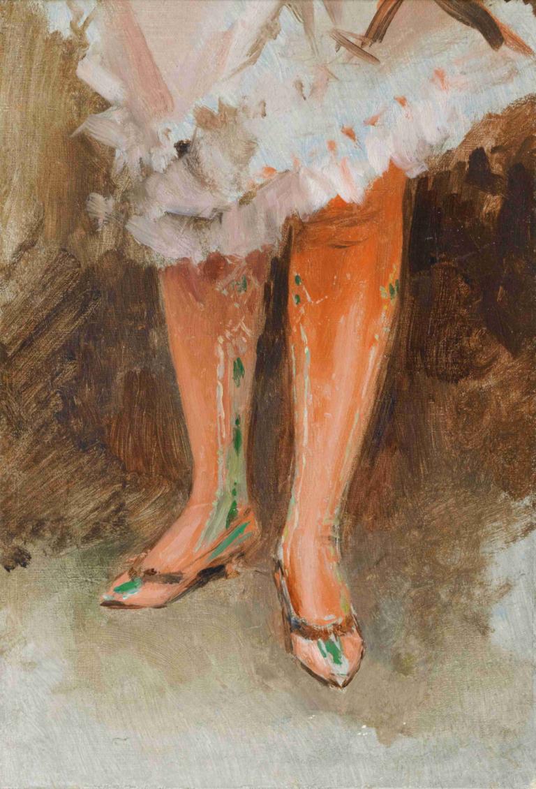 The Red Stockings,Οι κόκκινες κάλτσες,James Tissot,Ελαιογραφία,Ελαιογραφία, μονοφωνία, 1 κορίτσι