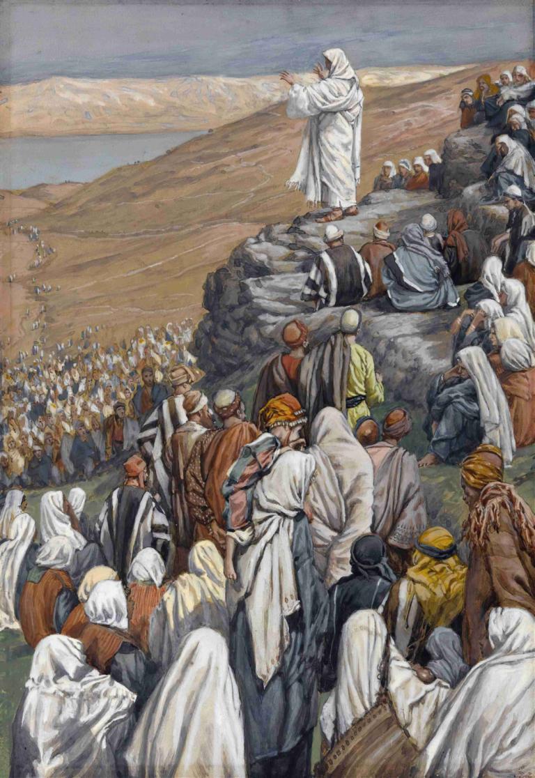 The Sermon of the Beatitudes,Kazanie o Błogosławieństwach,James Tissot,Obraz olejny,Obraz olejny, 6+chłopców