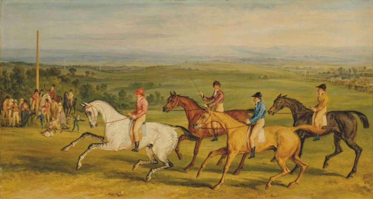 Confidence,James Ward,Oil Painting,Oil Painting, multiple boys, horse, horseback riding, riding, outdoors