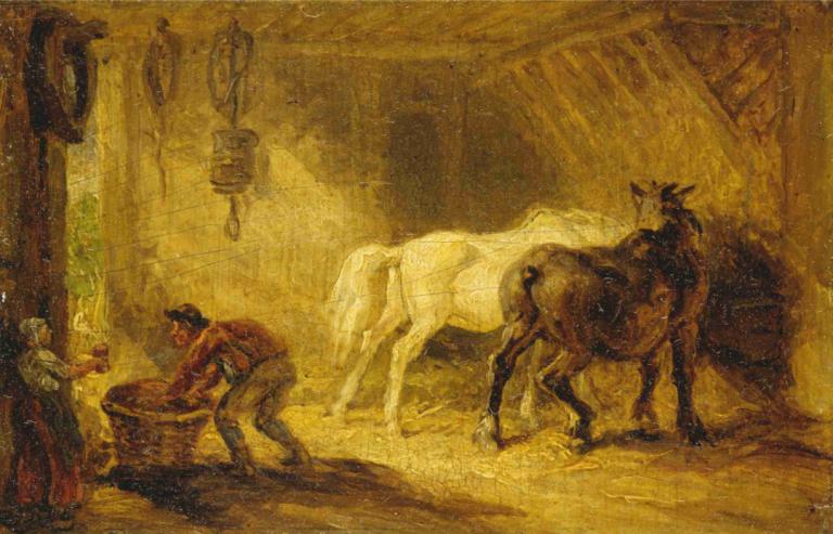 Interior of a Stable,Das Innere eines Stalls,James Ward,Ölgemälde,Ölgemälde, Pferd, Reiten