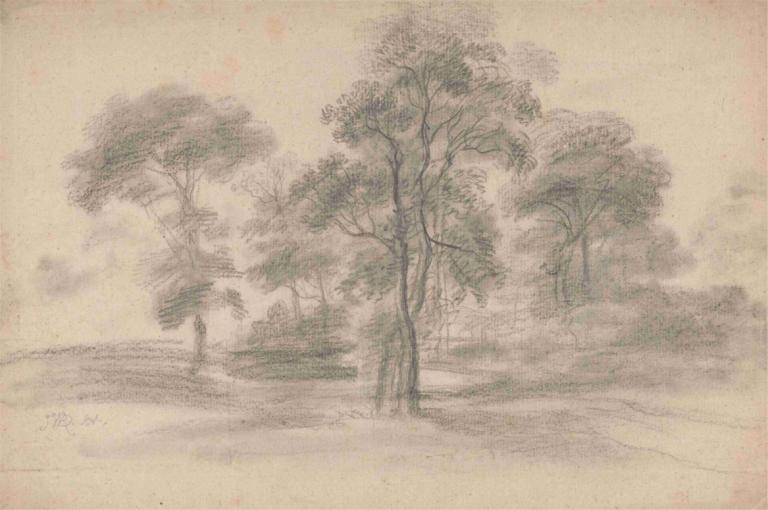 Landscape with Trees,Lanskap dengan Pepohonan,James Ward,Sketsa,Sketsa, pohon, tidak ada manusia