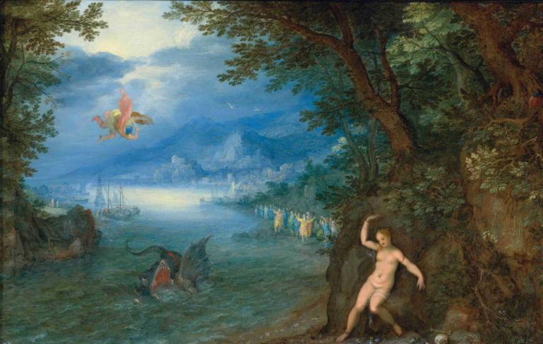 Perseus And Andromeda,Perseo e Andromeda,Jan Brueghel The Elder,Jan Brueghel il Vecchio,Pittura ad olio