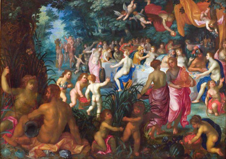 The Marriage of Peleus and Thetis,ペレウスとテティスの結婚,Jan Brueghel The Elder,ヤン・ブリューゲル,油絵,油絵, 美術パロディ, 複数の女の子, 複数の男の子