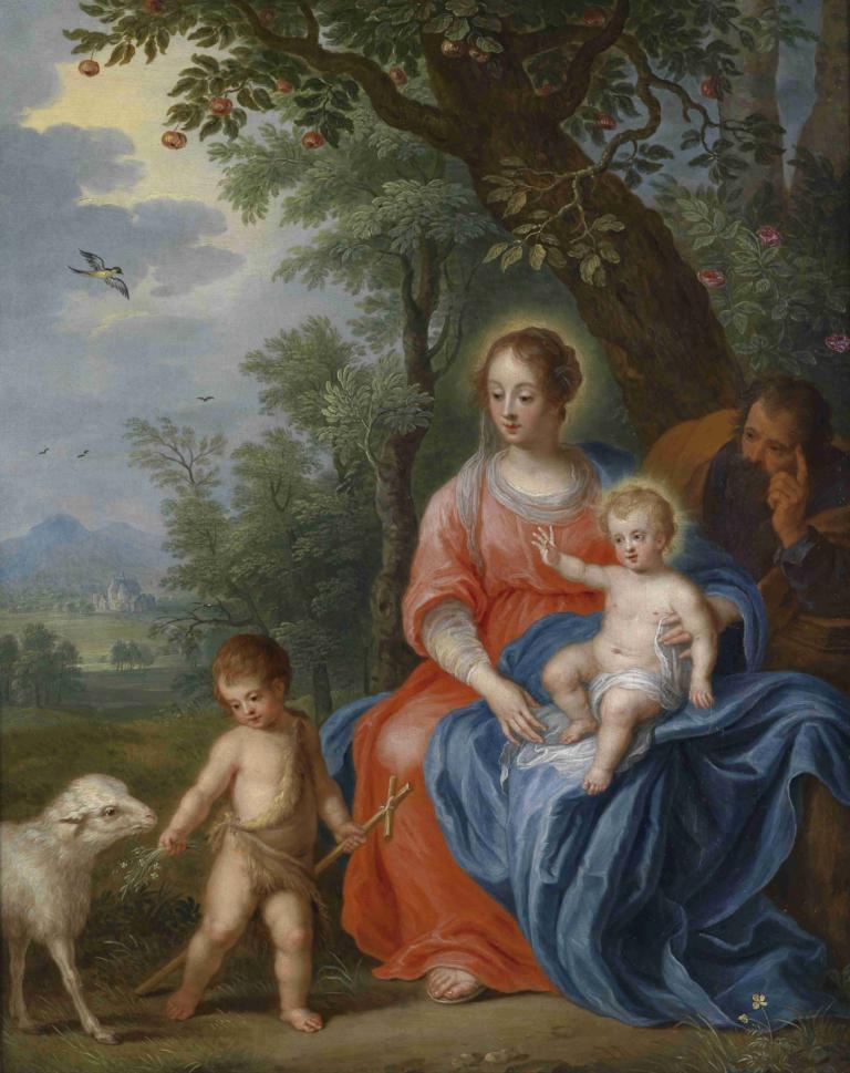 De Heilige Familie Met Johannes,Svatá rodina s Janem,Jan Brueghel the Younger,Jan Brueghel mladší,Olejomalba