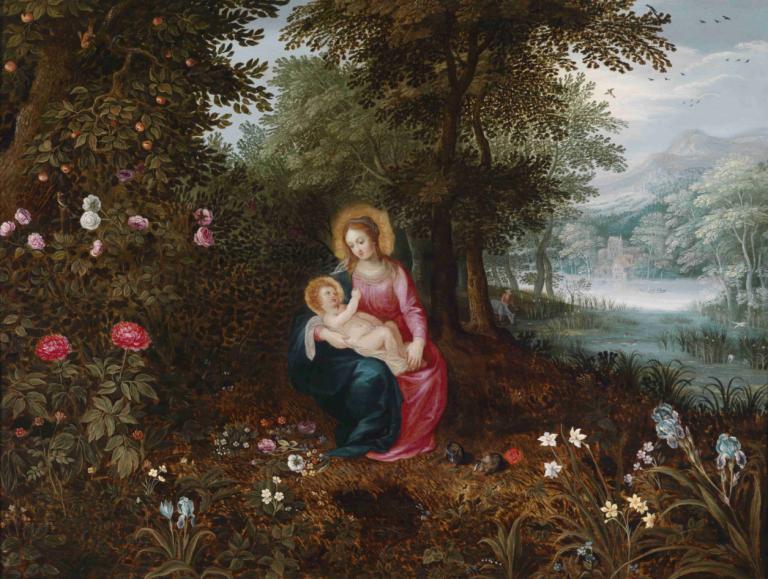 Die Ruhe Auf Der Flucht,El silencio en la huida,Jan Brueghel the Younger,Jan Brueghel el Joven