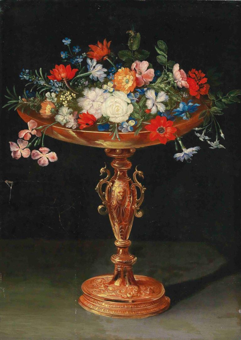 Flowers in a gilded tazza,Bunga dalam tazza berlapis emas,Jan Brueghel the Younger