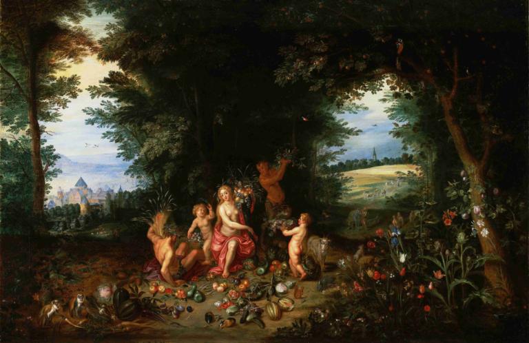 Landscape With Ceres (Allegory of Earth),Jan Brueghel the Younger,Oil Painting,Oil Painting, flower, tree