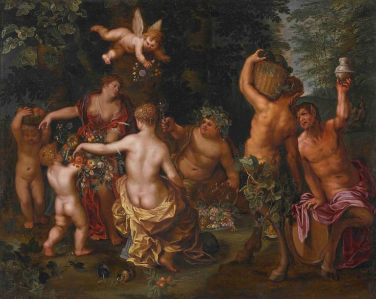 The Feast Of Bacchus,Pesta Bacchus,Jan Brueghel the Younger,Jan Brueghel yang Lebih Muda,Lukisan cat minyak