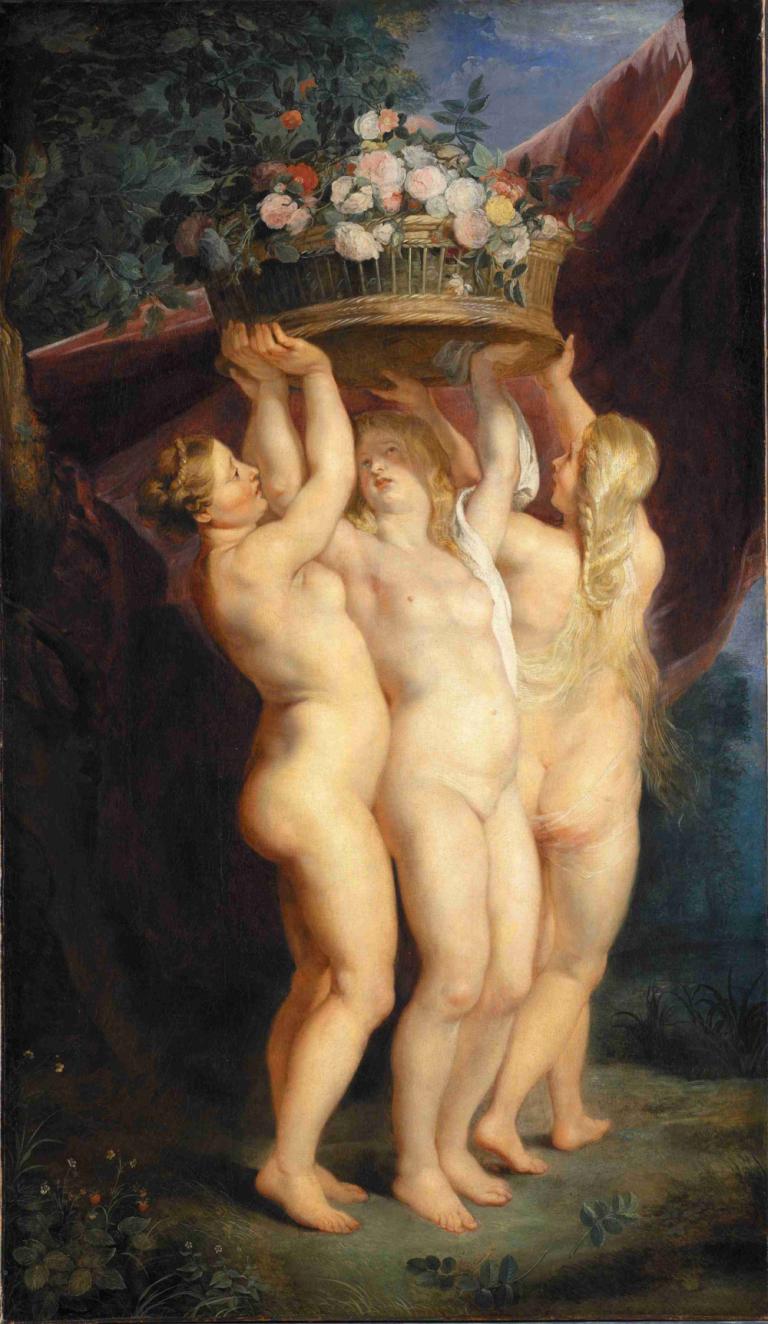 The Three Graces,Tiga Rahmat,Jan Brueghel the Younger,Jan Brueghel yang Lebih Muda,Lukisan cat minyak