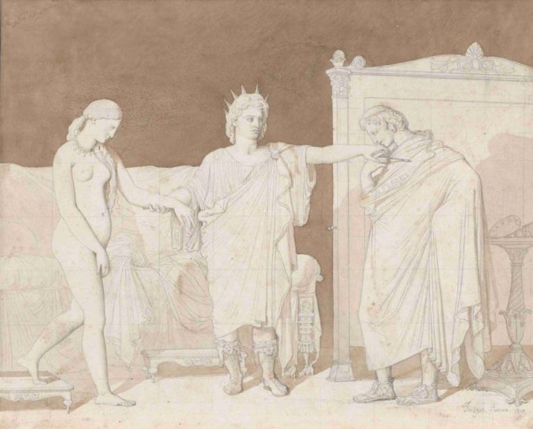 Alexander the Great presenting Campaspe to Apelles,亚历山大大帝将坎帕斯佩献给阿佩列斯,Jean Auguste Dominique Ingres