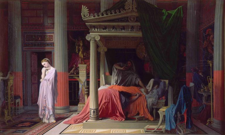 Antiochus and Stratonice,Antiochus og Stratonice,Jean Auguste Dominique Ingres,Oljemaleri,Oljemaleri