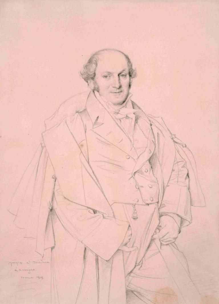 Monsieur Lavergne,Jean Auguste Dominique Ingres,Sketch,Sketch, 1boy, solo, male focus, traditional media