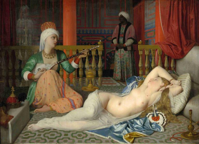 Odalisque, Slave, and Eunuch,Odalisque, Budak, dan Kasim,Jean Auguste Dominique Ingres,Lukisan cat minyak