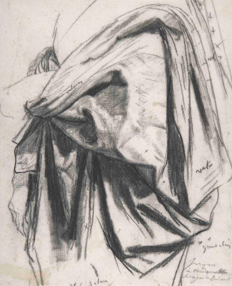 Study for the Drapery of Molière in the 'Apotheosis of Homer',Jean Auguste Dominique Ingres,Sketch,Sketch