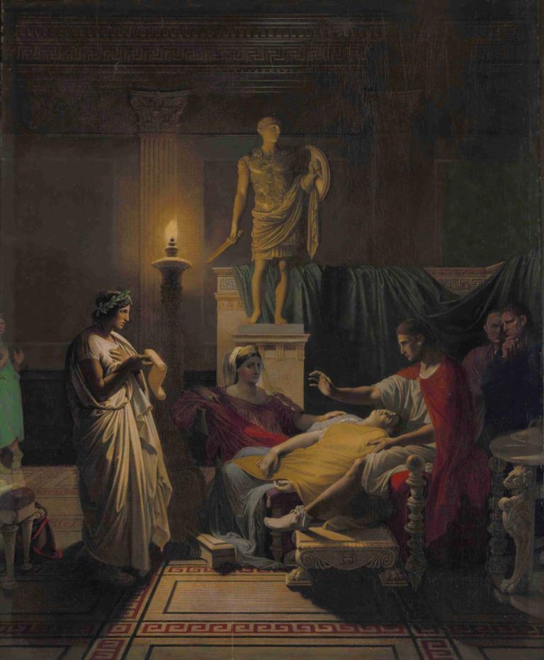 Virgil Reading from the Aeneid,Jean Auguste Dominique Ingres,Oil Painting,Oil Painting, fine art parody