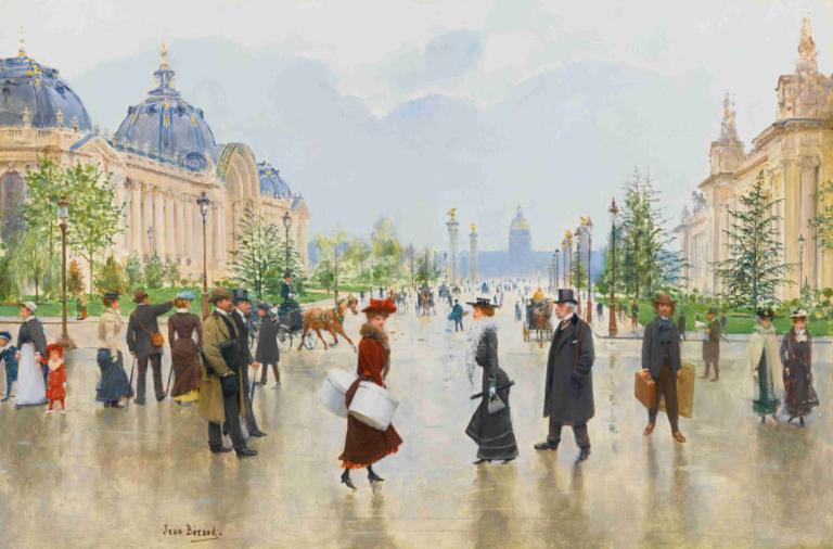 Entre Le Petit Et Le Grand Palais, Avenue Alexandre-III,Jean Béraud,Oil Painting,Oil Painting, 6+boys